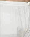 Off White Self Motif Kurta Set image number 2